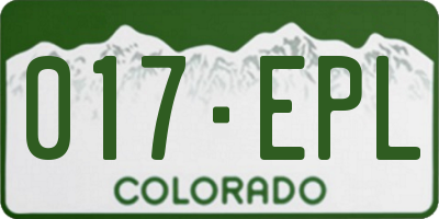 CO license plate 017EPL