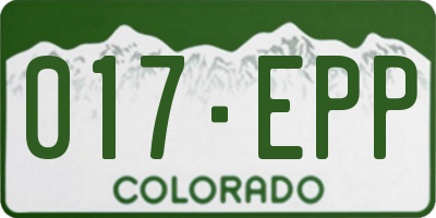 CO license plate 017EPP