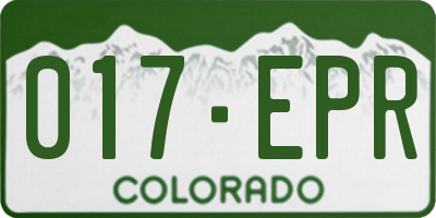 CO license plate 017EPR