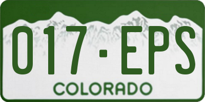CO license plate 017EPS