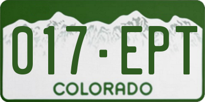 CO license plate 017EPT
