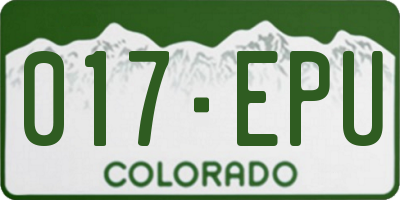 CO license plate 017EPU