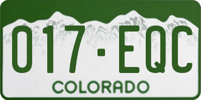 CO license plate 017EQC