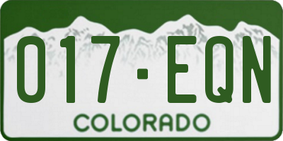 CO license plate 017EQN