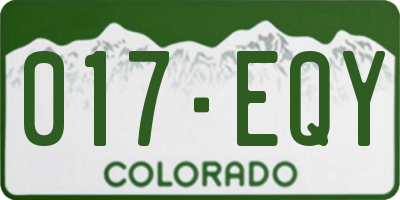 CO license plate 017EQY