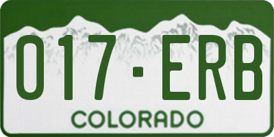 CO license plate 017ERB