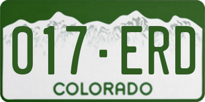 CO license plate 017ERD