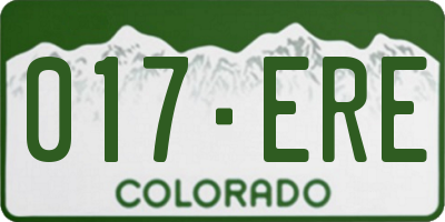 CO license plate 017ERE