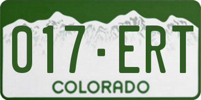CO license plate 017ERT
