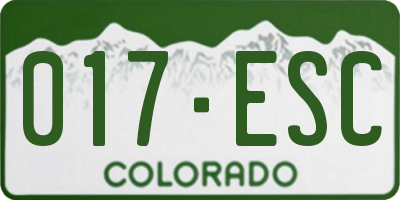 CO license plate 017ESC
