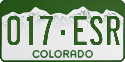CO license plate 017ESR