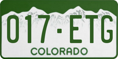 CO license plate 017ETG