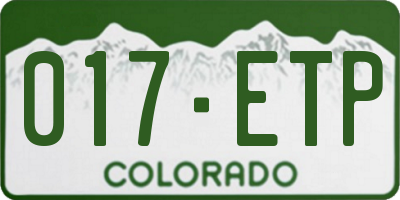 CO license plate 017ETP