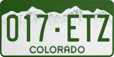 CO license plate 017ETZ