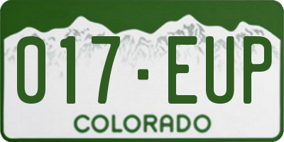 CO license plate 017EUP