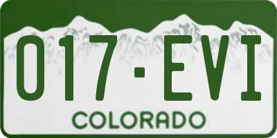 CO license plate 017EVI