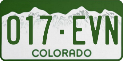 CO license plate 017EVN