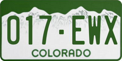 CO license plate 017EWX