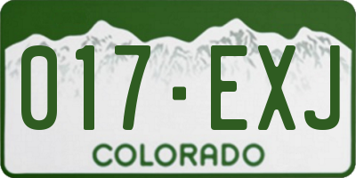 CO license plate 017EXJ