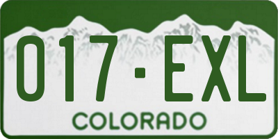 CO license plate 017EXL