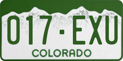 CO license plate 017EXU