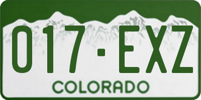 CO license plate 017EXZ