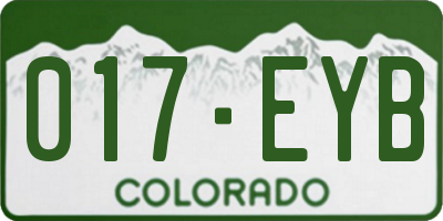 CO license plate 017EYB
