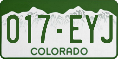 CO license plate 017EYJ