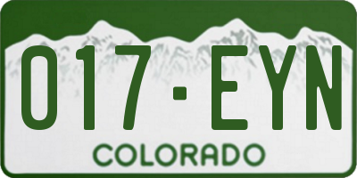 CO license plate 017EYN