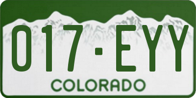 CO license plate 017EYY