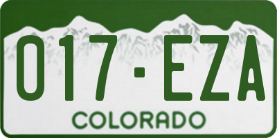 CO license plate 017EZA