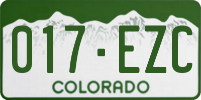 CO license plate 017EZC