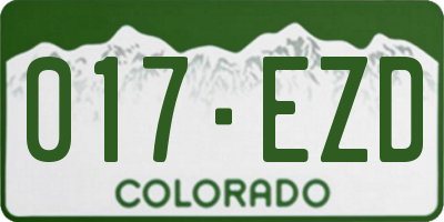CO license plate 017EZD