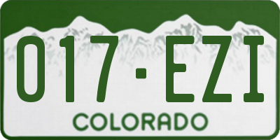 CO license plate 017EZI