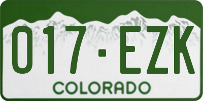 CO license plate 017EZK