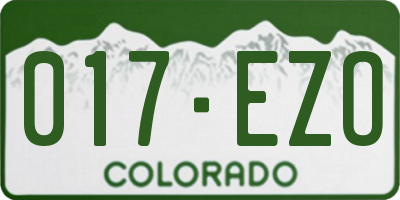CO license plate 017EZO