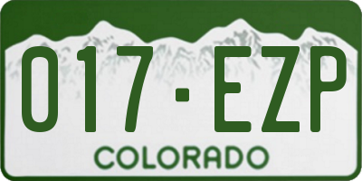 CO license plate 017EZP