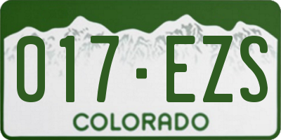 CO license plate 017EZS