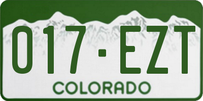 CO license plate 017EZT
