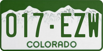CO license plate 017EZW