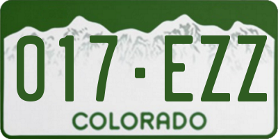 CO license plate 017EZZ