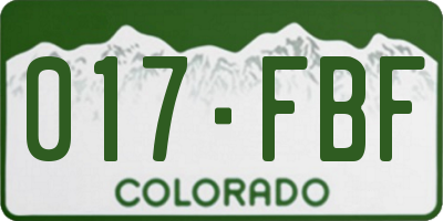 CO license plate 017FBF