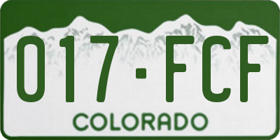 CO license plate 017FCF