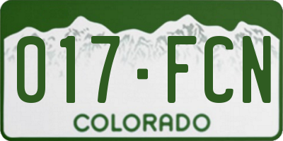 CO license plate 017FCN