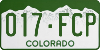 CO license plate 017FCP