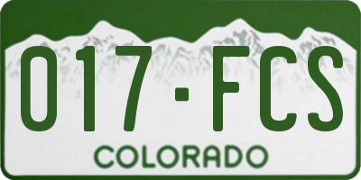 CO license plate 017FCS