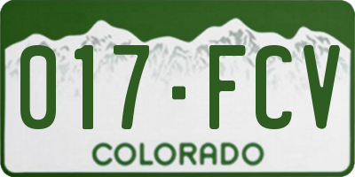 CO license plate 017FCV