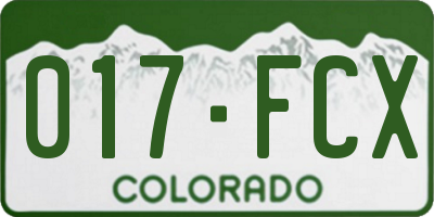 CO license plate 017FCX
