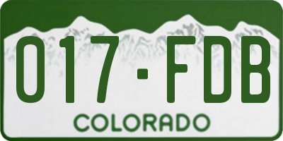 CO license plate 017FDB