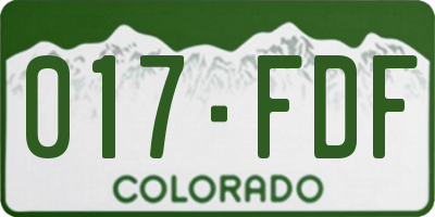 CO license plate 017FDF